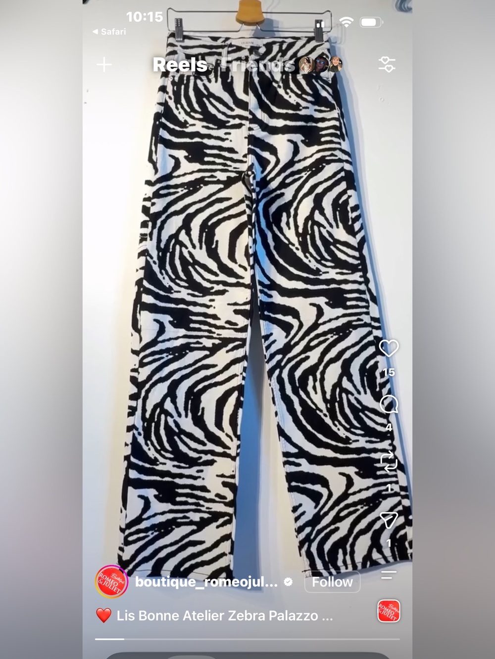 Zebra Print Women’s Jeans - Black & White
